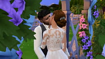 The groom is cheating on his wife at the wedding